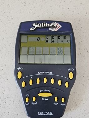 VTG Radica SOLITAIRE Handheld Game 1999 Klondike Scoring Big Screen TESTED WORKS